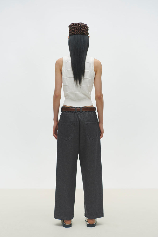 Cordera CHECKERED COTTON & CASHMERE WAISTCOAT  - WHITE