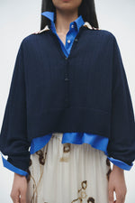 Cordera ORGANIC COTTON LONG SLEEVES POLO - NAVY