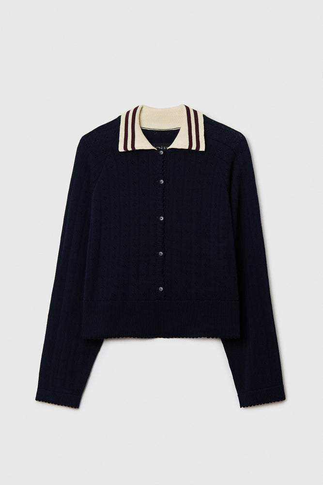 Cordera ORGANIC COTTON LONG SLEEVES POLO - NAVY