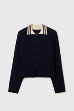 Cordera ORGANIC COTTON LONG SLEEVES POLO - NAVY