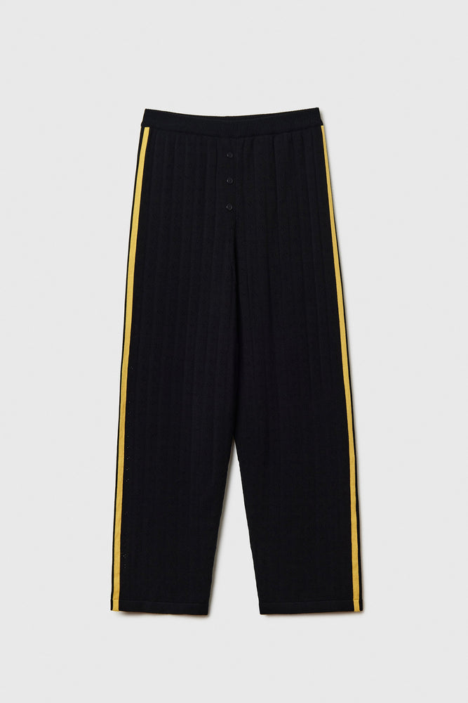 Cordera ORGANIC COTTON POINTELLE PANTS - BLACK