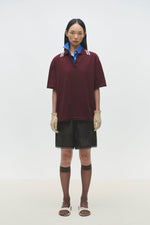 Cordera ORGANIC COTTON POINTELLE POLO - BURGUNDY