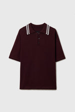 Cordera ORGANIC COTTON POINTELLE POLO - BURGUNDY