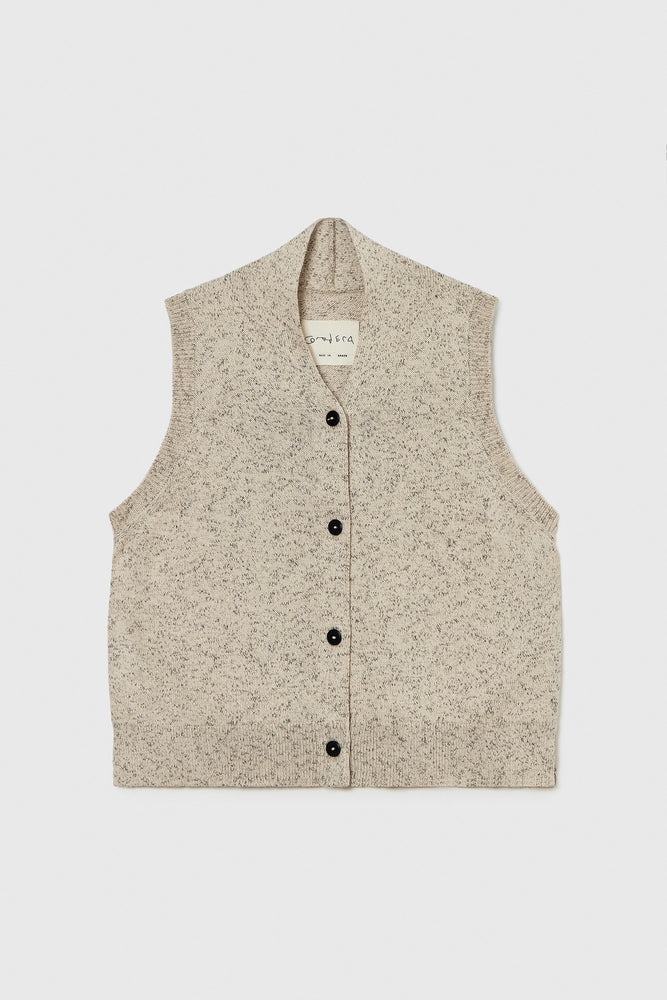 Cordera FLECKED COTTON VEST - Natural