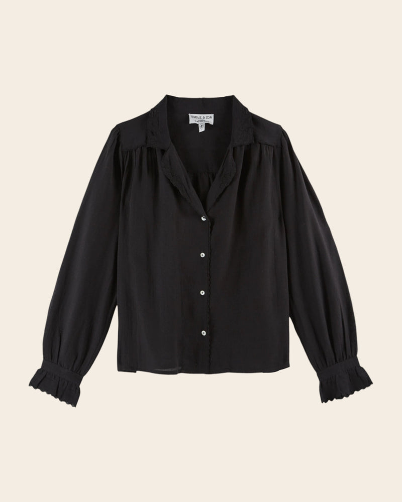 EMILE & IDA Capucine vintage blouse - Black