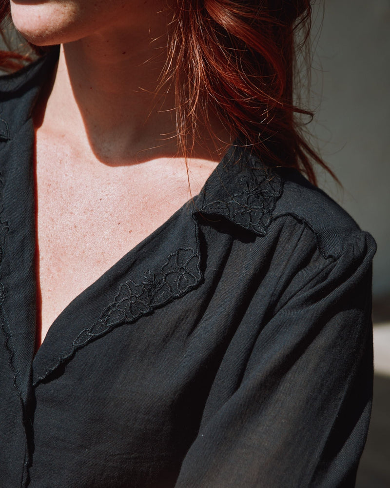 EMILE & IDA Capucine vintage blouse - Black