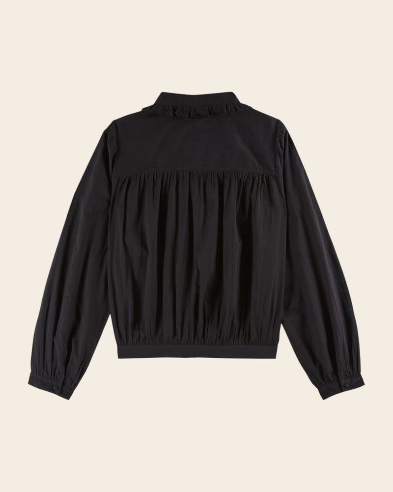 EMILE & IDA Charline embroidered vintage blouse - Black