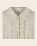 EMILE & IDA Charline embroidered vintage blouse - Cream