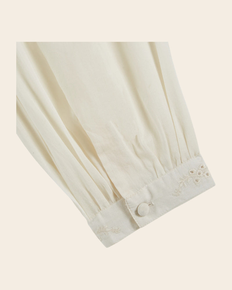 EMILE & IDA Charline embroidered vintage blouse - Cream