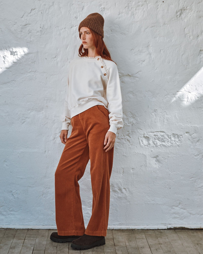 EMILE & IDA Cherry english embroidery sweatshirt - Cream