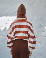 EMILE & IDA Clement striped sweatshirt - Ecru/Brick