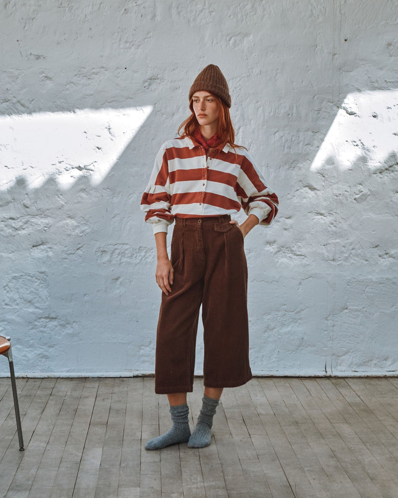 EMILE & IDA Clement striped sweatshirt - Ecru/Brick