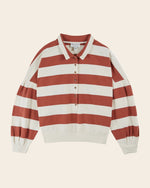 EMILE & IDA Clement striped sweatshirt - Ecru/Brick
