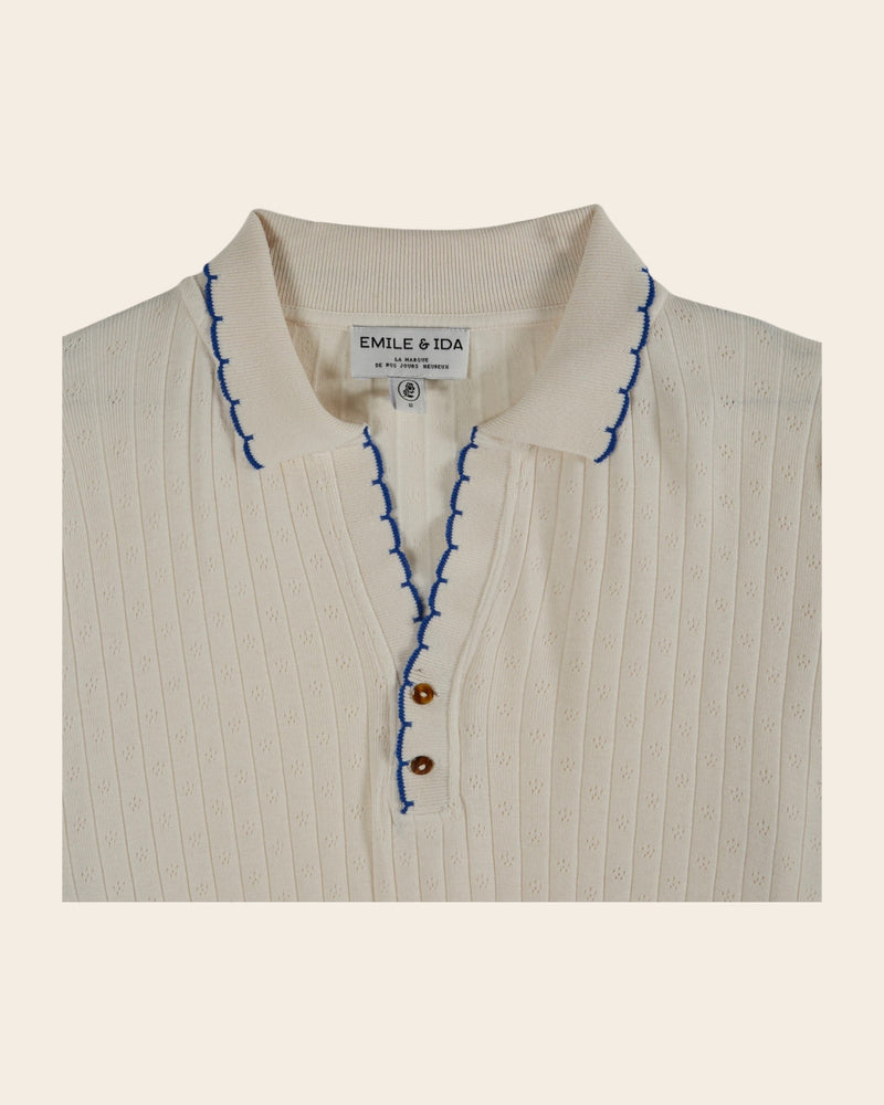 EMILE & IDA Cyrano pointelle polo - Cream