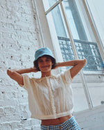 EMILE & IDA Embroidered vintage blouse - Ecru