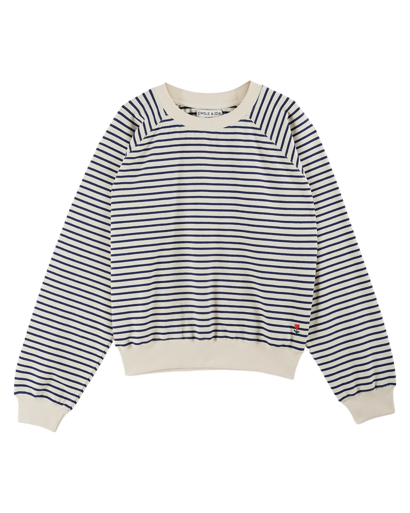 EMILE & IDA Sweatshirt - Striped Navy/Ecru