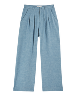 EMILE & IDA Linen wide trousers - Light blue