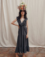 EMILE & IDA English embroidery maxi dress - Asphalt Grey