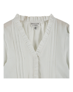 EMILE & IDA Striped ruffled blouse - Blue Sky stripes
