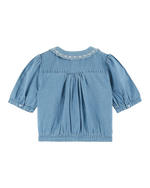 EMILE & IDA Light denim crop blouse