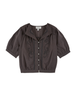 EMILE & IDA Vintage embroidered blouse - Asphalt Grey