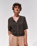 EMILE & IDA Vintage embroidered blouse - Asphalt Grey