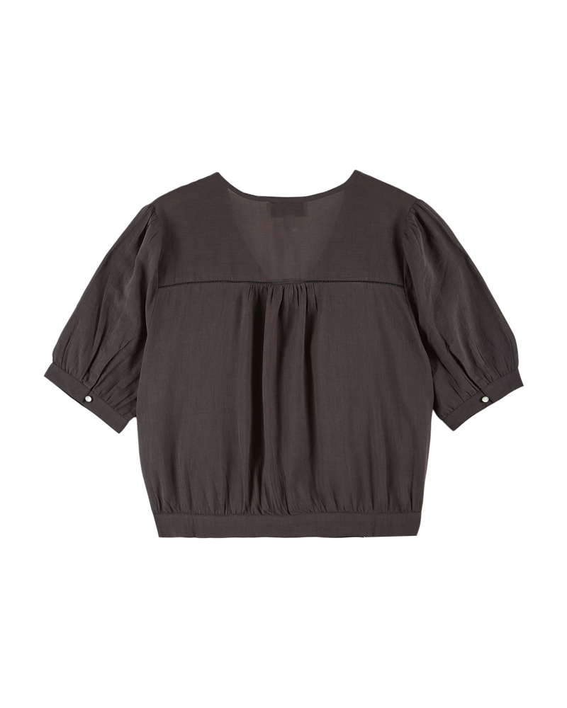 EMILE & IDA Vintage embroidered blouse - Asphalt Grey