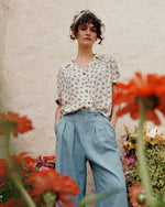 EMILE & IDA Blouse with blue flowers - Clematite
