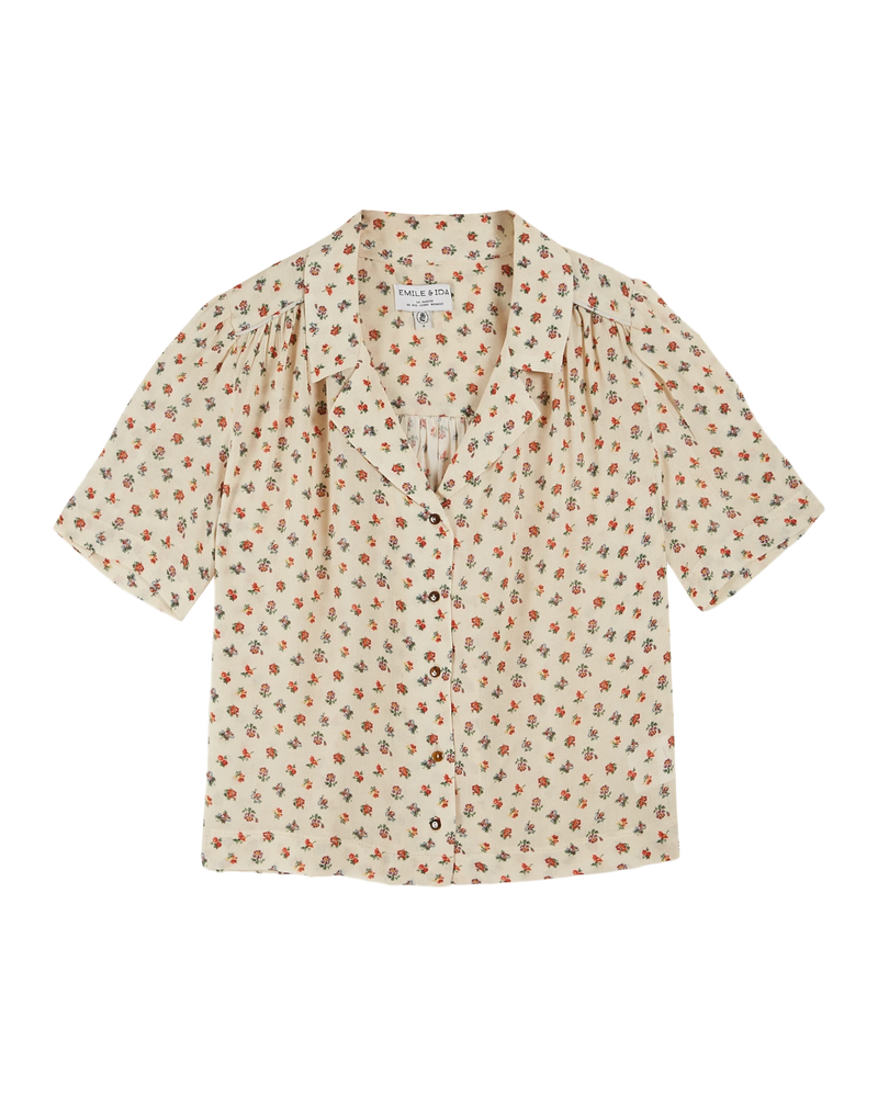 EMILE & IDA Blouse with blue flowers - Freesia