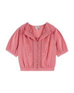 EMILE & IDA Vintage embroidered blouse - Raspberry