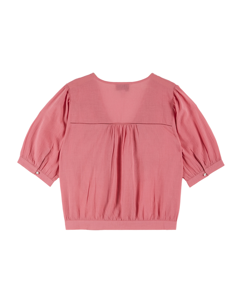 EMILE & IDA Vintage embroidered blouse - Raspberry