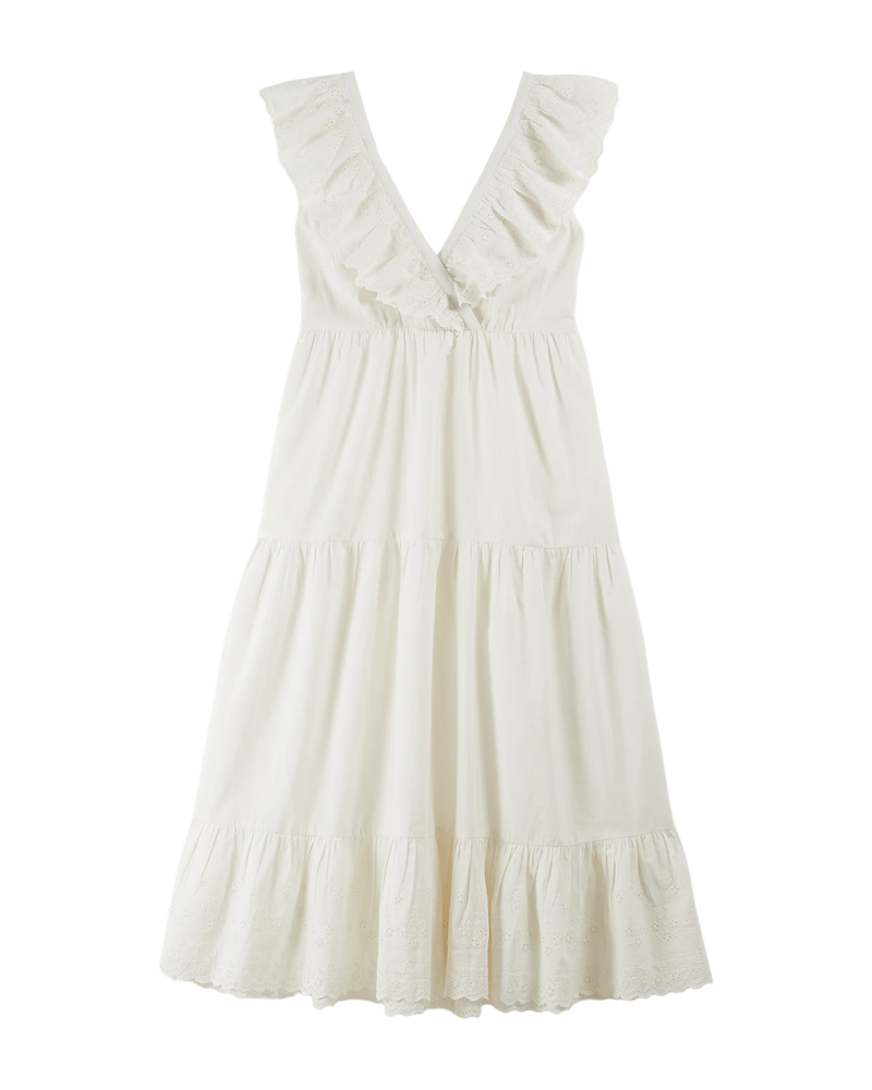 EMILE & IDA English embroidery maxi dress - White