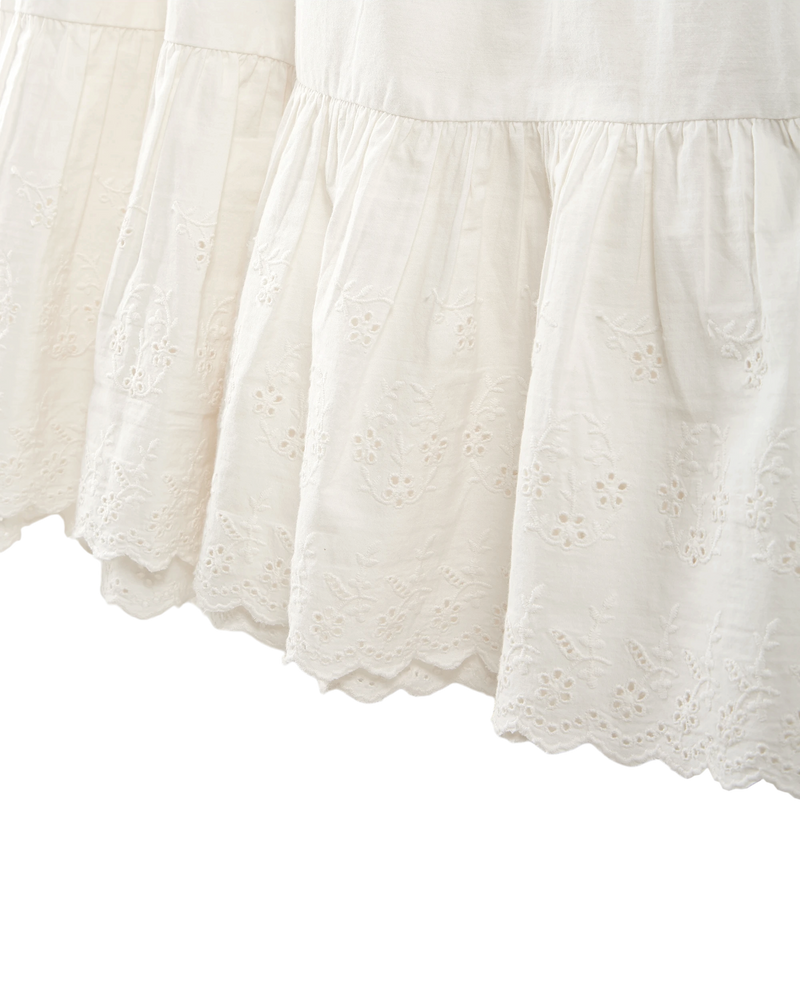 EMILE & IDA English embroidery maxi dress - White