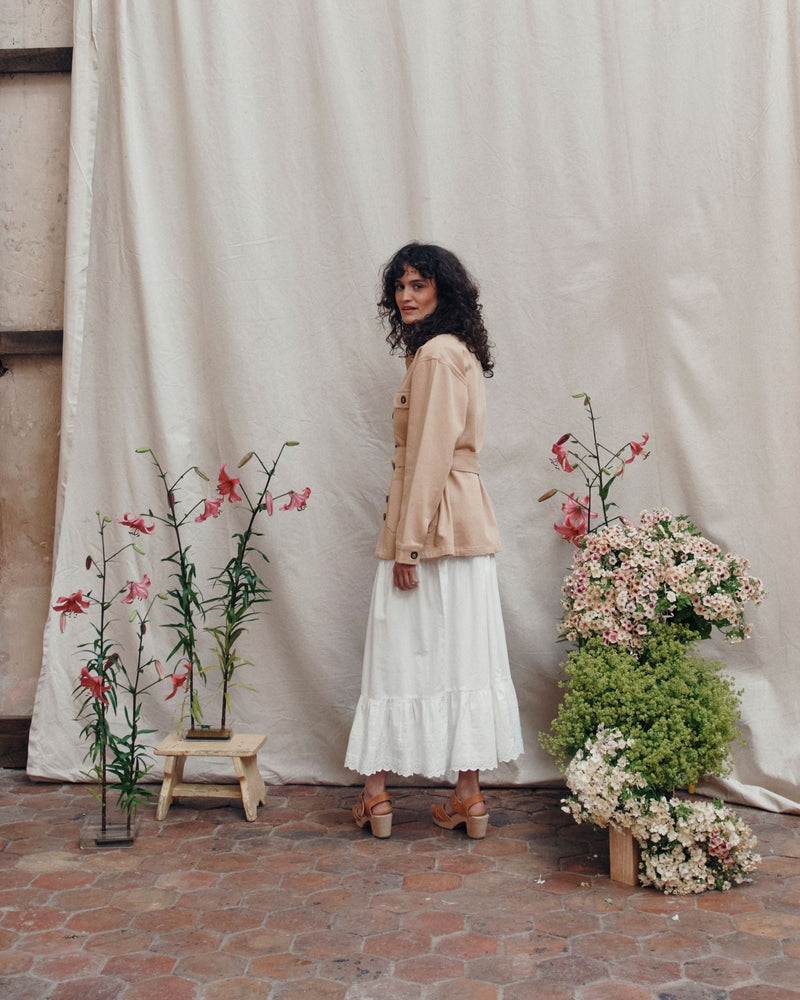 EMILE & IDA English embroidery maxi dress - White