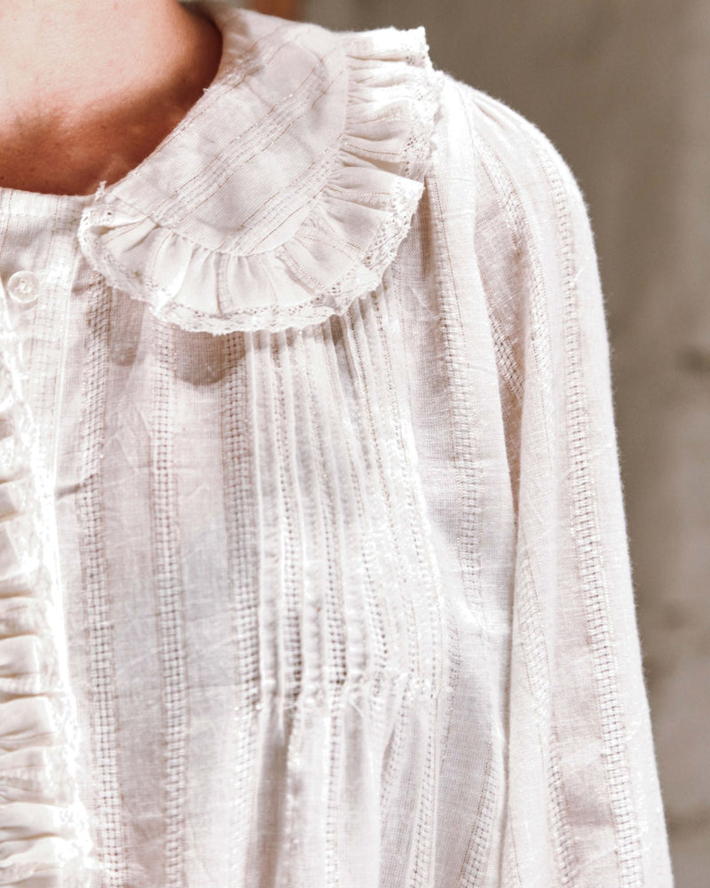 EMILE & IDA White lurex striped blouse