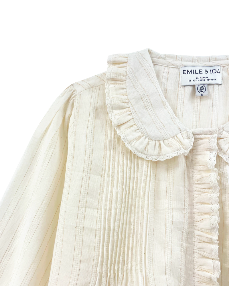 EMILE & IDA White lurex striped blouse