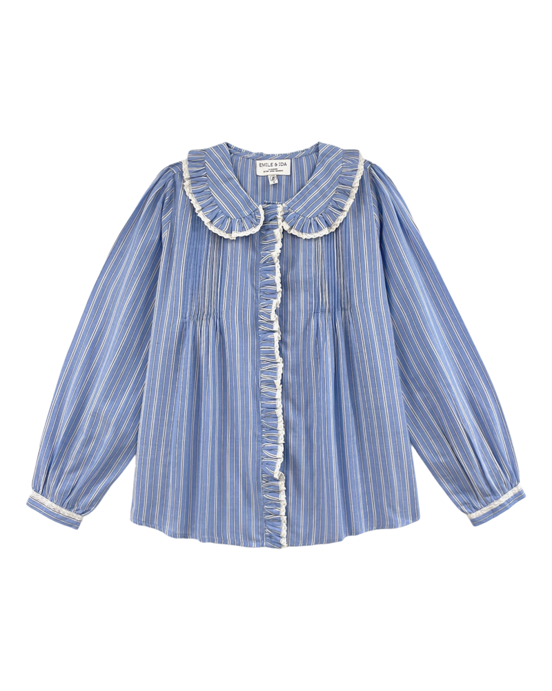 EMILE & IDA Blue and white striped blouse
