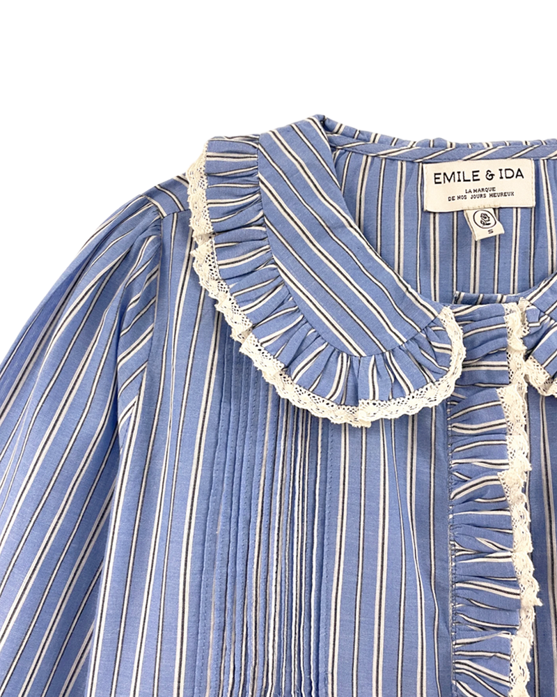 EMILE & IDA Blue and white striped blouse