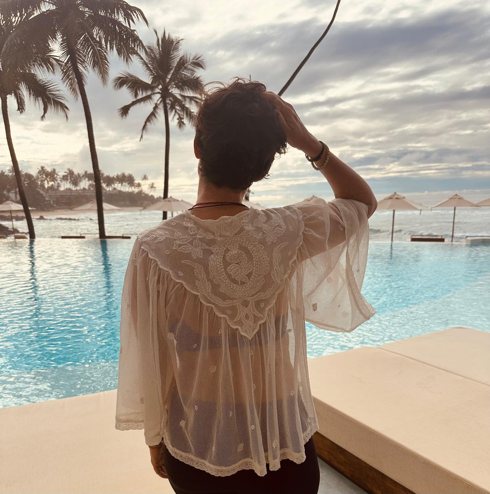 FAUNE Rae bed jacket - Vintage white