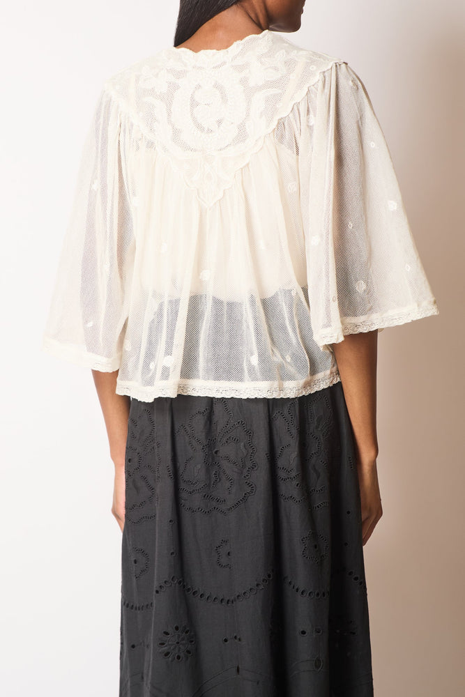 FAUNE Rae bed jacket - Vintage white