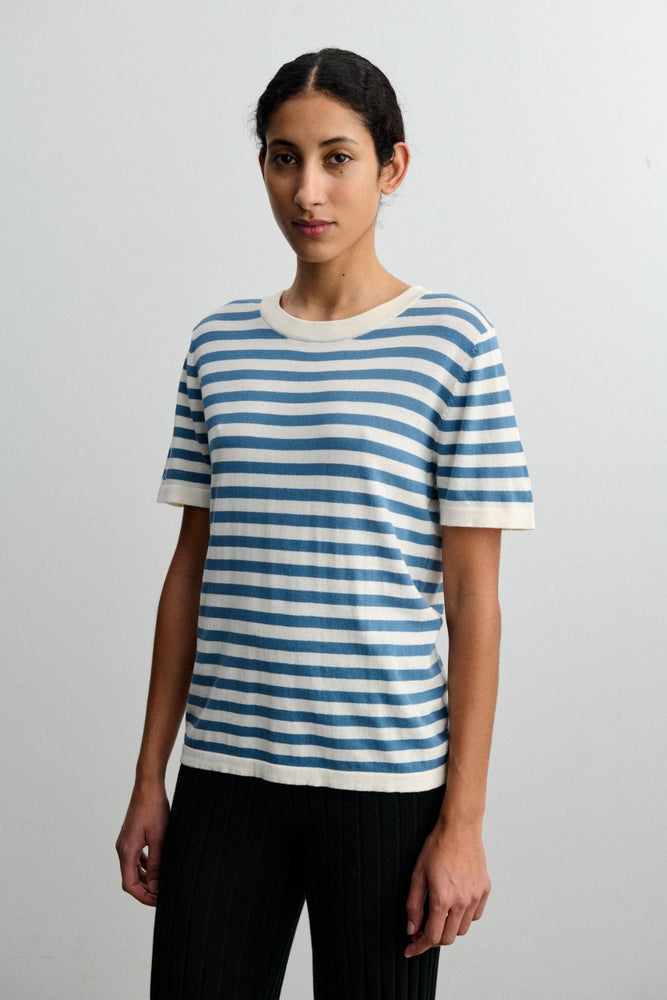 FUB Classic tee - Ecru/Washed indigo