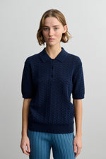 FUB High twist polo - Dark navy