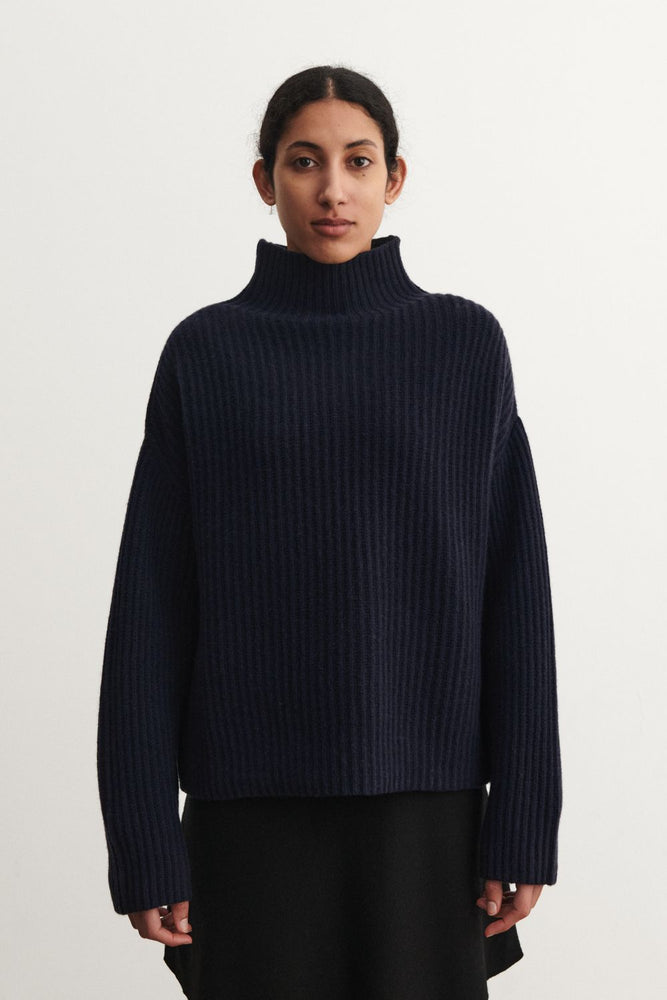 FUB Lambswool rib jumper - Dark navy