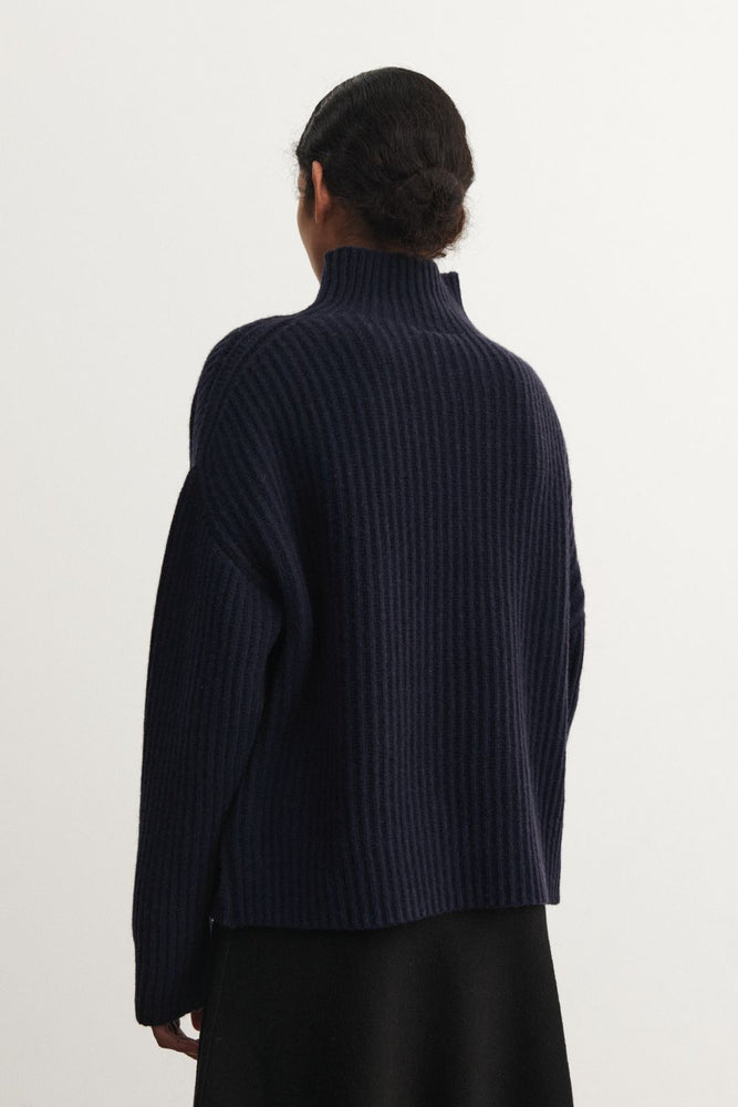 FUB Lambswool rib jumper - Dark navy