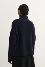 FUB Lambswool rib jumper - Dark navy