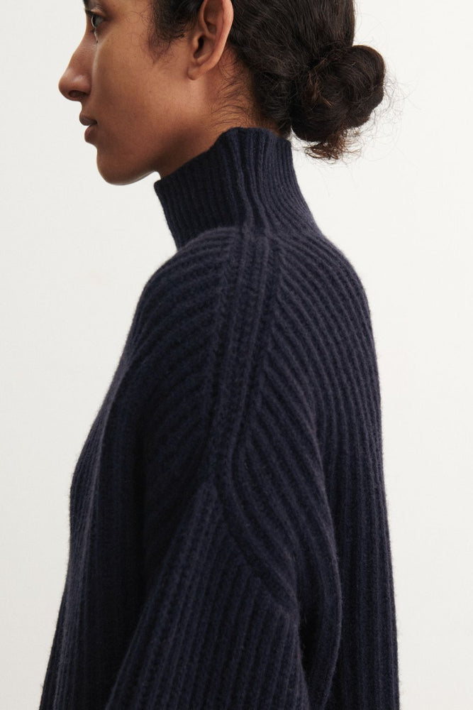 FUB Lambswool rib jumper - Dark navy
