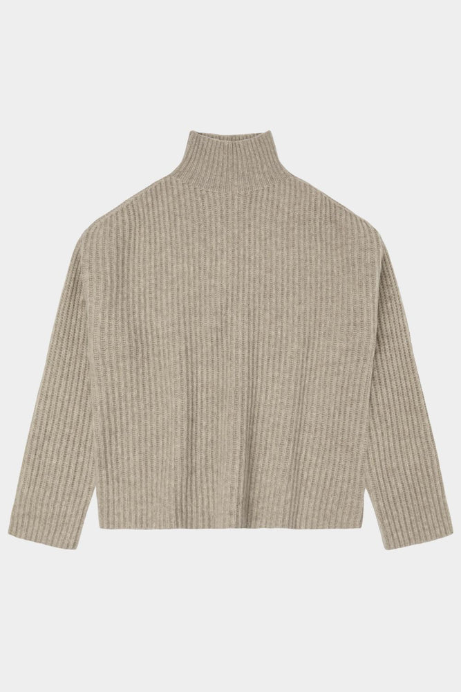 FUB Lambswool rib jumper - Oat melange