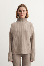 FUB Lambswool rib jumper - Oat melange