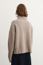 FUB Lambswool structure sweater - Oat melange