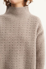 FUB Lambswool structure sweater - Oat melange